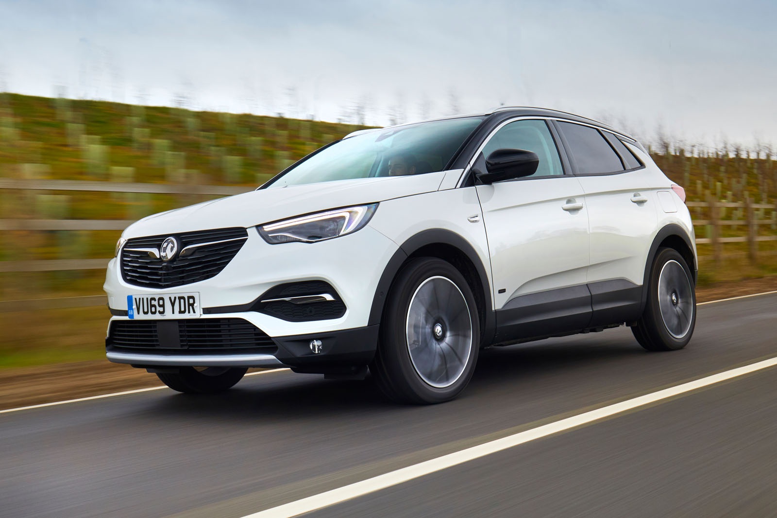 Vauxhall Grandland X Hybrid4 2020 road test review - hero front