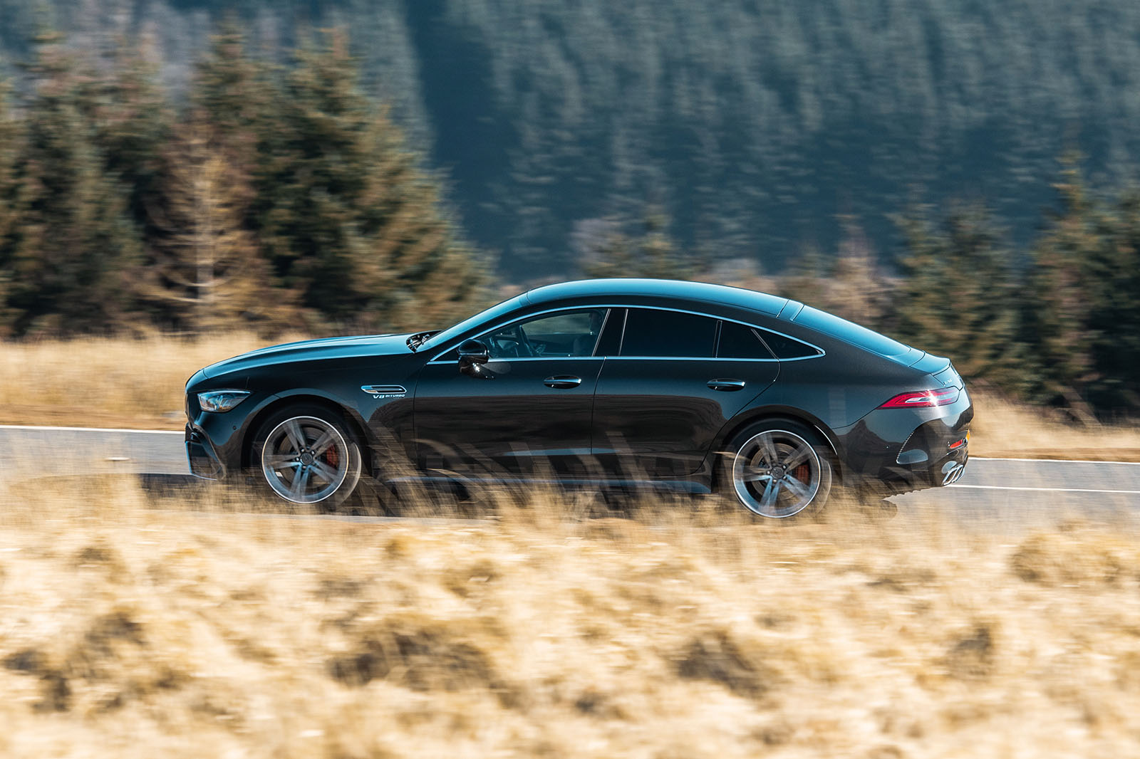 Mercedes-AMG GT four-door Coupé 2019 road test review - hero side