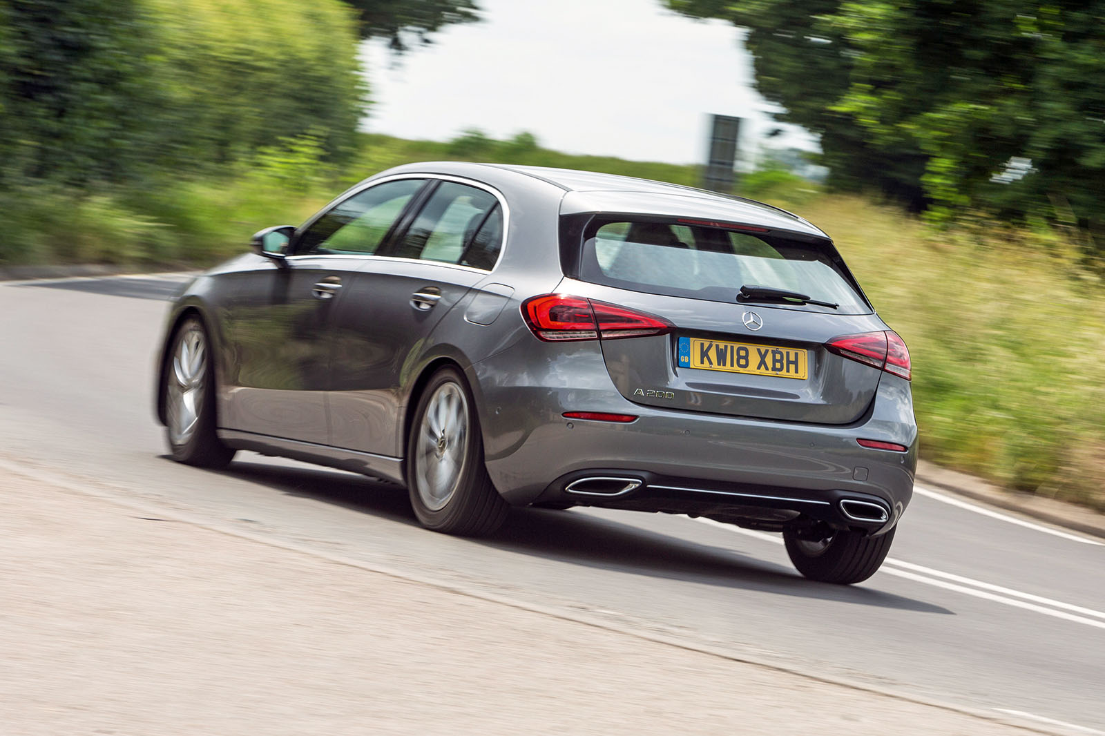 Mercedes-Benz A-Class 2018 road test review hero rear