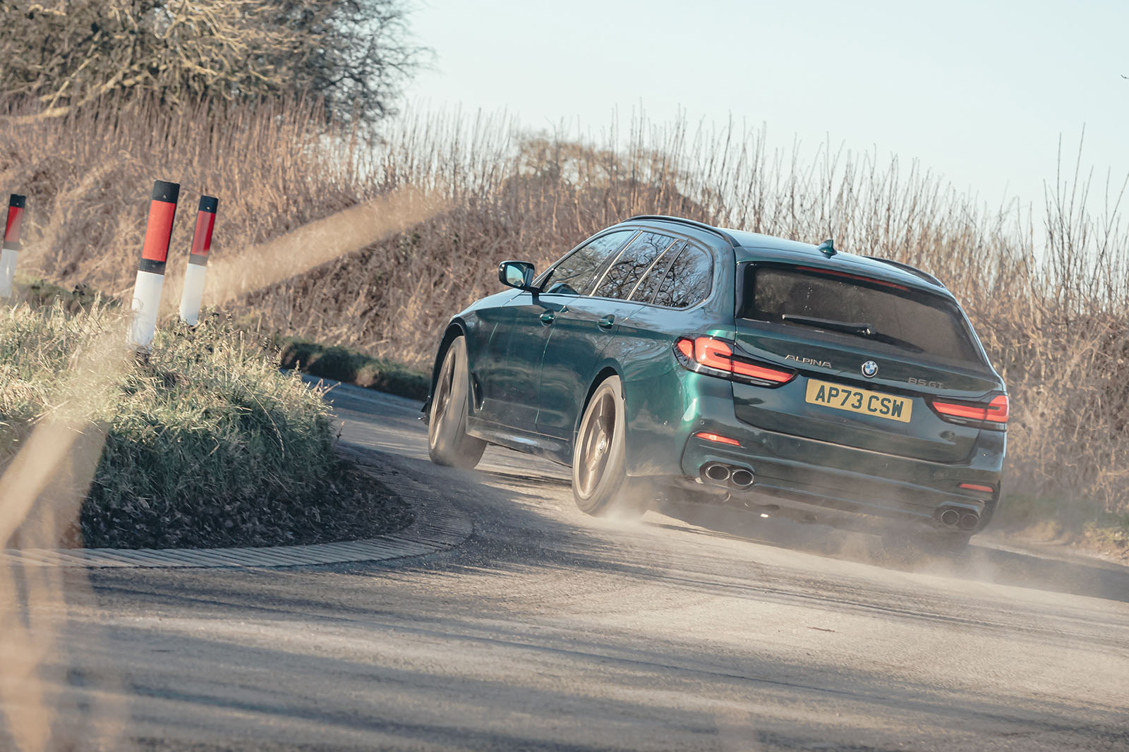 alpina b5 gt review 2025 03 cornering rear