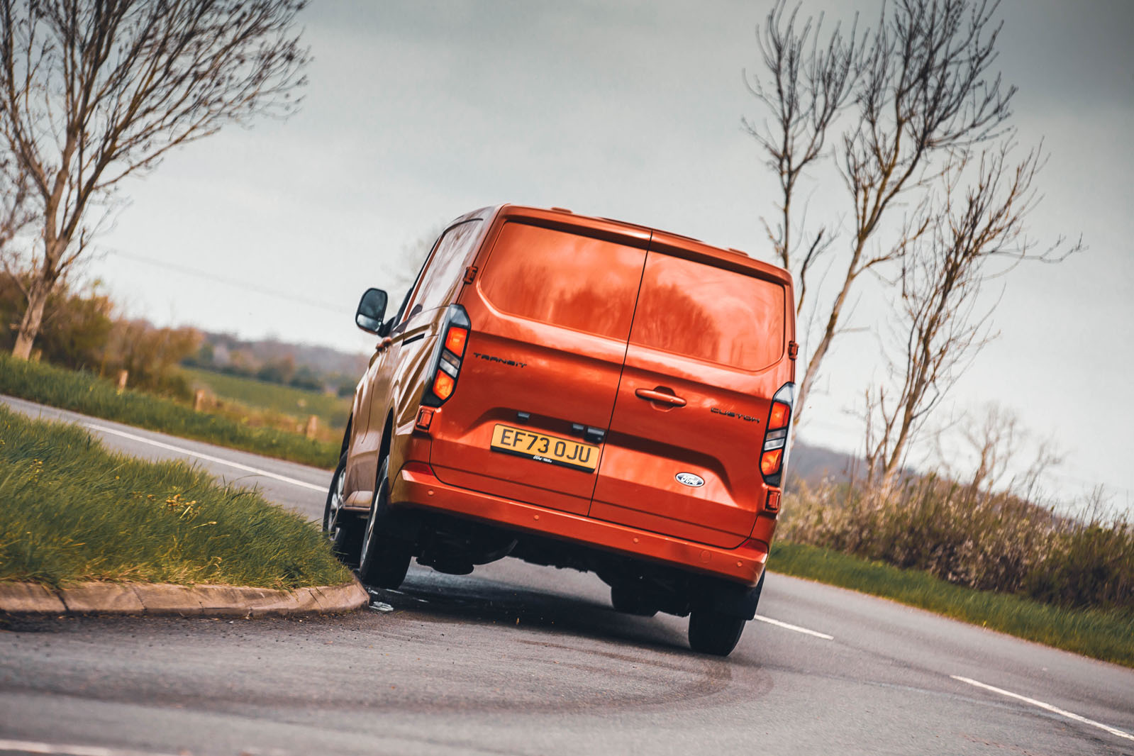 ford transit custon review 2024 30 rear cornering