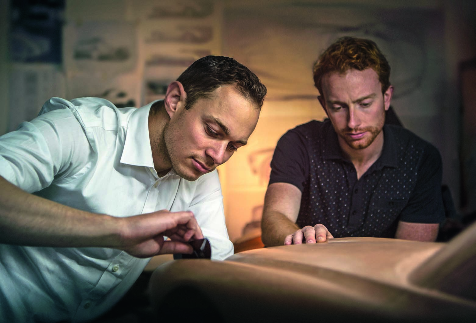 Morgan designers jonathan wells and tom brainwood working in clay room