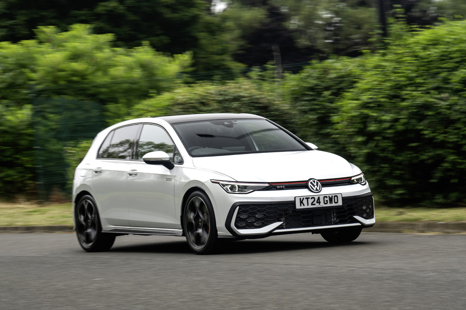 New Volkswagen Golf GTI close up side dynamic