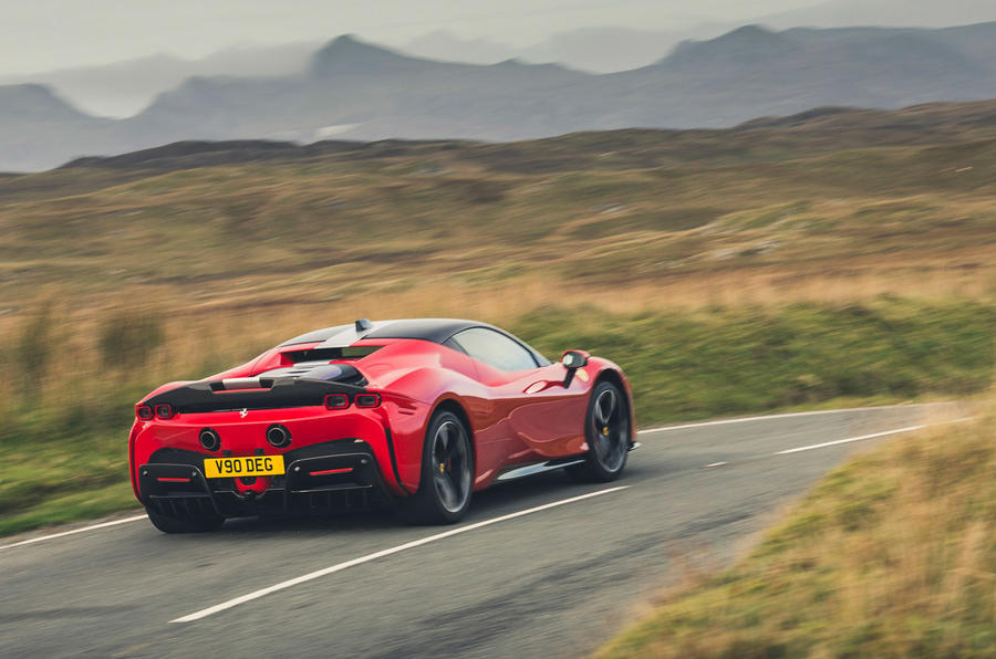 3 Ferrari sf90 stradale 2021 road test review tracking rear 0