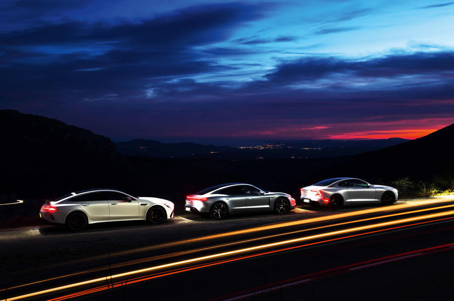 5 Porsche taycan turbo s tracking side