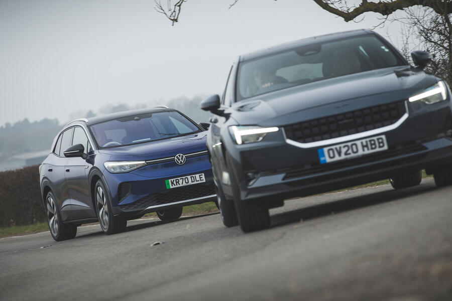 80 Mustang mach e id 4 polestar 2 triple test 2021 twin corner 1