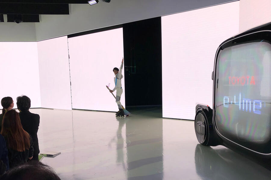 Electric broom at toyota tokyo