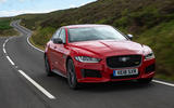 Jaguar XE 300 Sport 2018 UK first drive review hero front