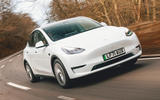 1 Tesla Model Y 2022 UK first drive review tracking front