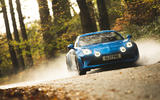 Alpine A110 dynamic wet roads lead