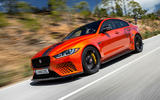 Jaguar XE SV Project 8 2018 road test review hero front