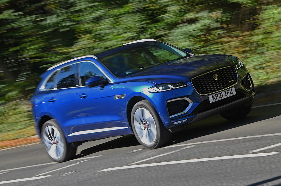 1 Jaguar F Pace P400e 2021 road test review hero front