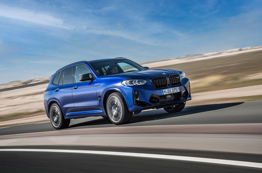 1 BMW X3 M front three quarter tracking