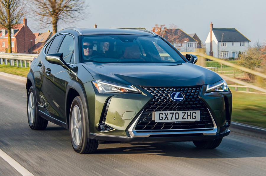 1 Lexus UX300e 2021 UK first drive review hero front