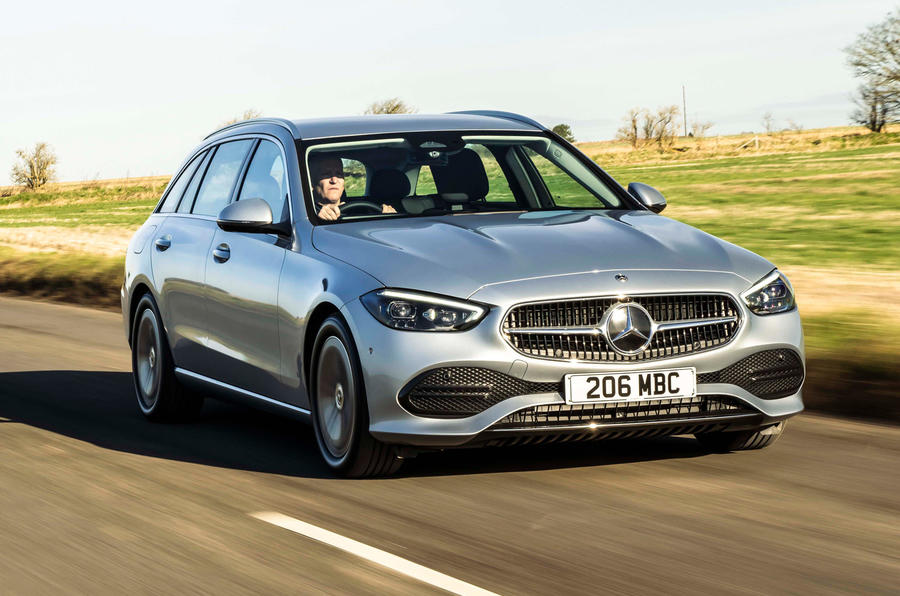 1 Mercedes C Class Estate 220d 2022 UK review tracking front