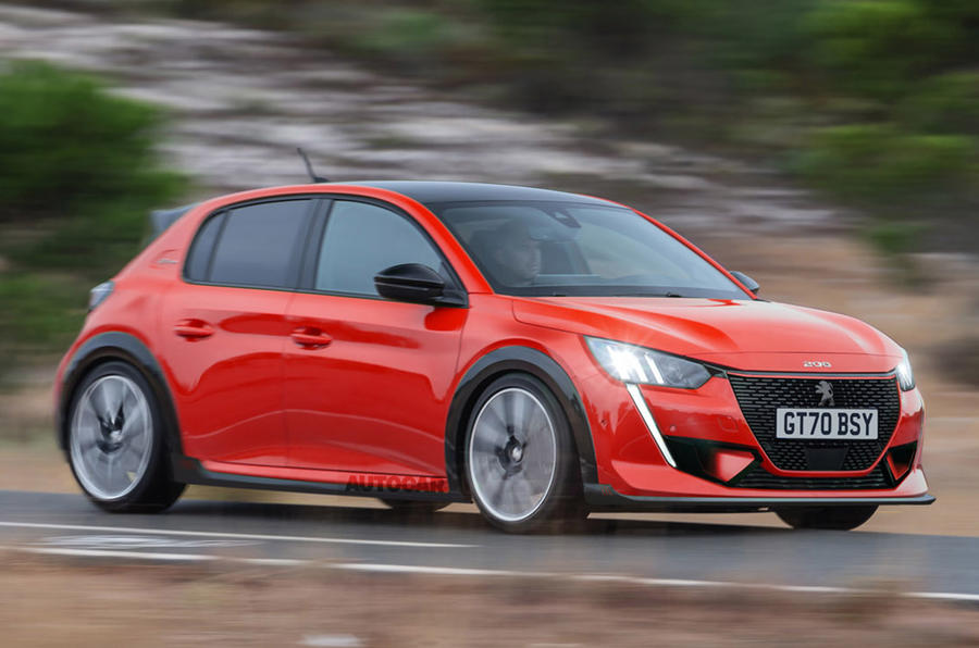 Peugeot e-208 GTi render 2020 - tracking side