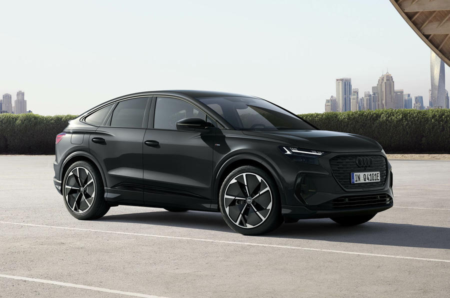 2024 Audi Q4 E Tron Sportback black front quarter