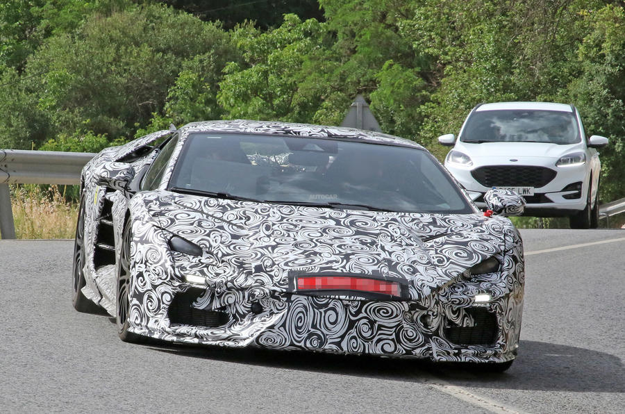 99 Lamborghini Aventador successor disguised front angle