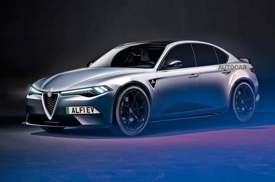 alfa romeo giulia ev render