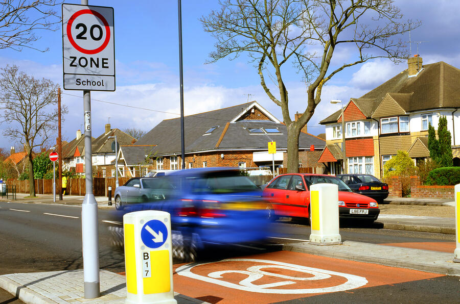 car speeding through a 20mph zone