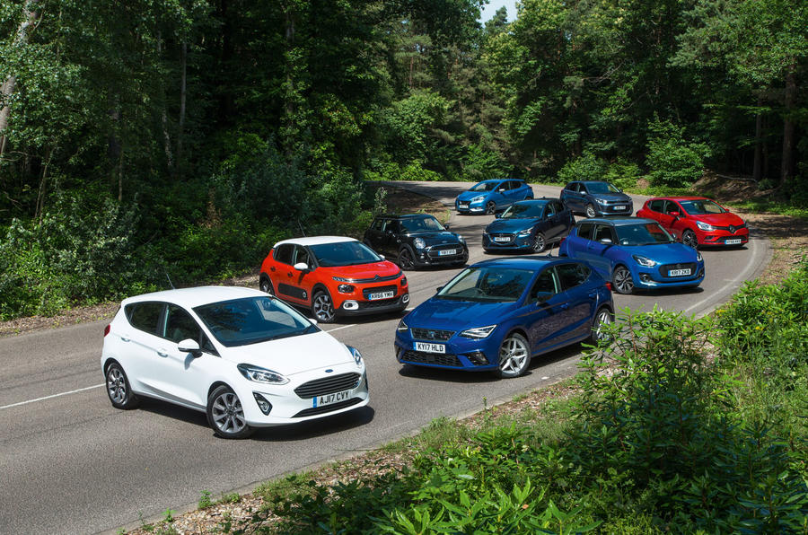 Ford Fiesta, Citröen C3, Kia Rio, Suzuki Swift, Renault Clio, Nissan Micra, Seat Ibiza, Mini One and Mazda 2