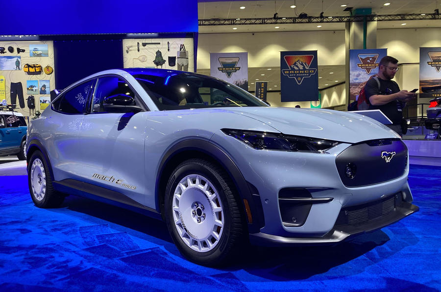 Ford Mustang Mach E Rally at LA motor show front quarter