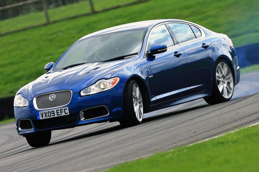 Jaguar XFR front three quarter drifting