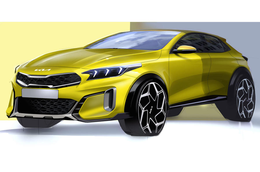 Kia Xceed 2022 facelift sketch front threequarter