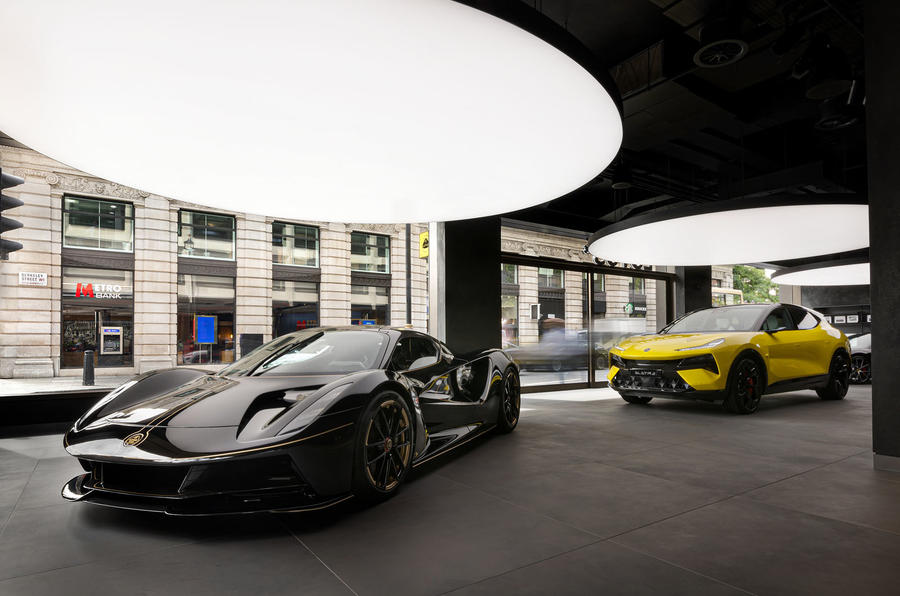 Lotus Evija and Eletre in Mayfair showroom