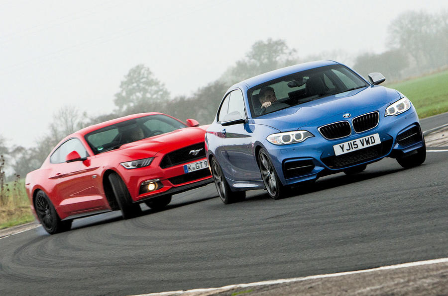 Ford Mustang and BMW M235i