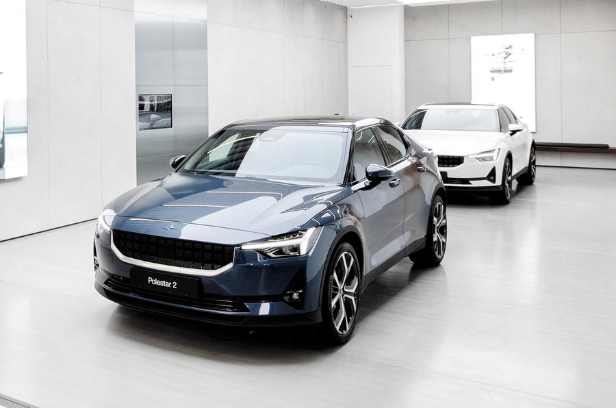 Polestar 2 2022 in showroom front quarter static