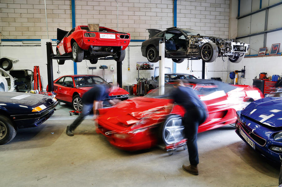 Damaged Ferraris at the breaker's yard